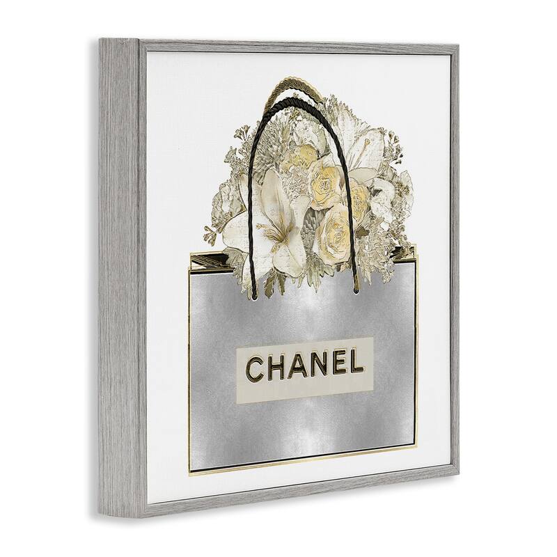 Stupell Flowers in Silver Bag Framed Giclee Art Design By Madeline Blake
