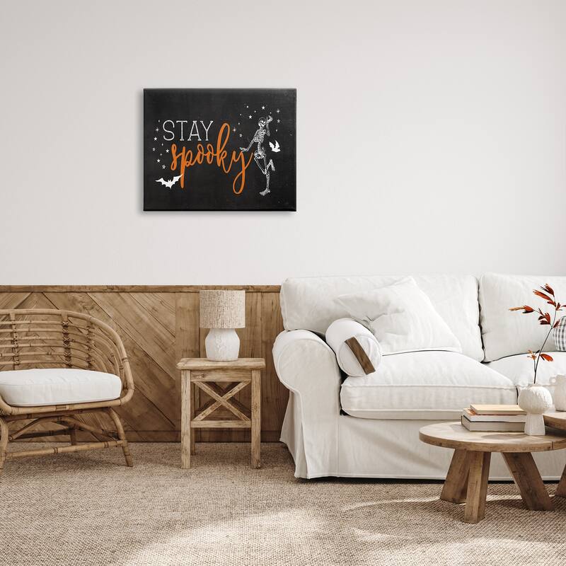 Stupell Stay Spooky Skeleton Canvas Wall Art Design by Lux + Me Designs