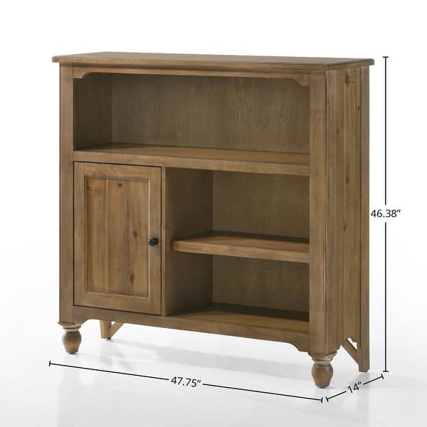 Highland 48" Wide Farmhouse Wood Bookcase, Sand Dune Brown