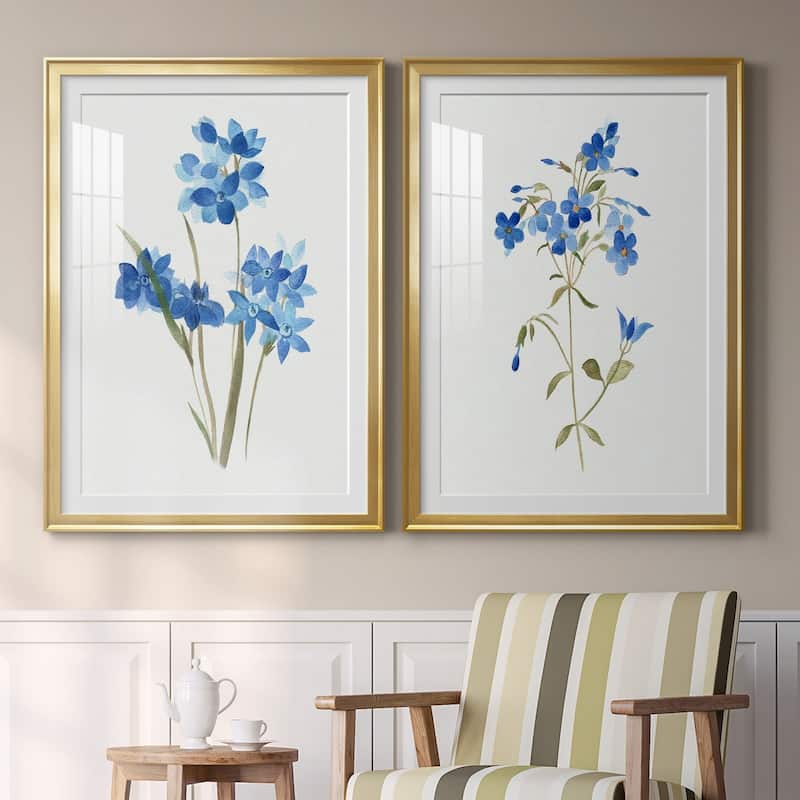 Blue Blossom Botanical I Premium Framed Print - Ready to Hang