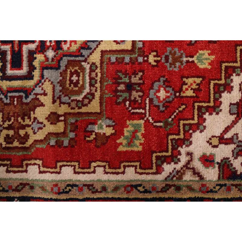 ECARPETGALLERY Hand-knotted Serapi Heritage Light Red Wool Rug - 4'0 x 5'11