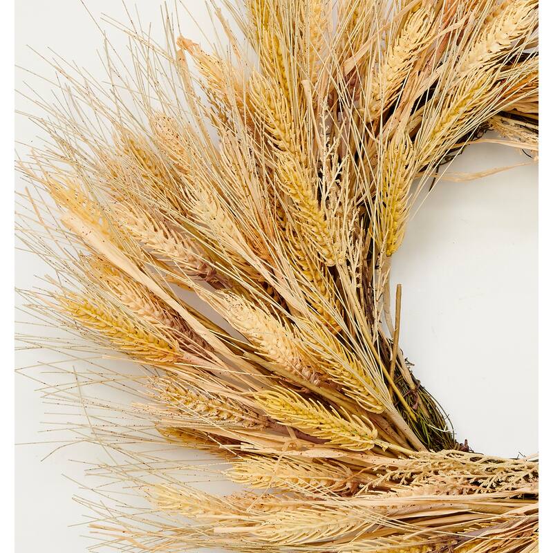 28" Artificial Wheat & Grass Wreath on Natural Twig Base
