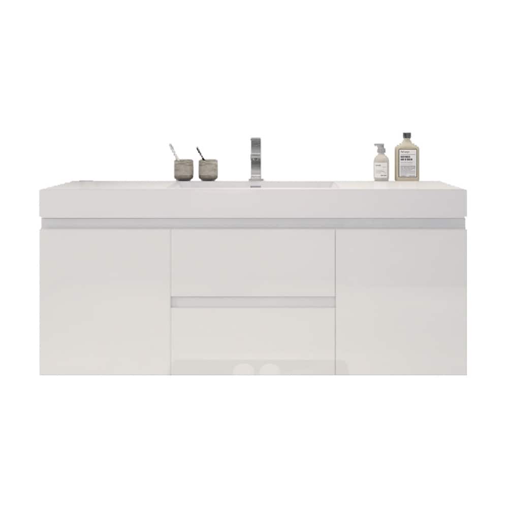 Baillie 60'' Wall-Mounted Vanity with Single Reinforced Acrylic Sink