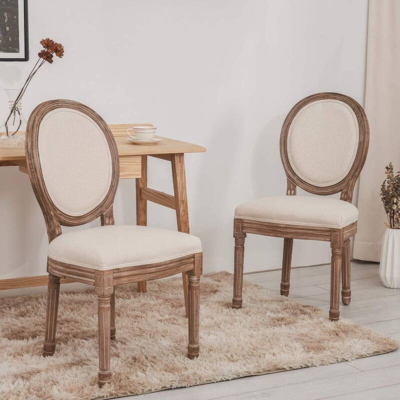 Mieres French Vintage Upholstered Dining Chair, Side Chair(Set of 2)