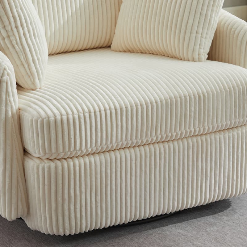 40.6" W Upholstered Swivel Accent Sofa Chair With Pillows