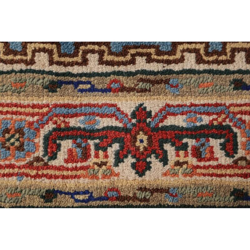 Light Blue Heriz Serapi Indian Rug Hand-Knotted Wool Carpet - 2'11"x 5'2"
