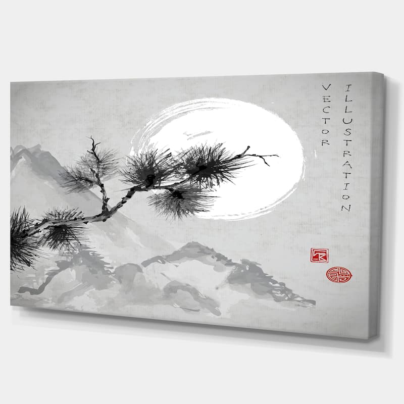 Designart - Pine Tree Branch - Japanese Canvas Art Print