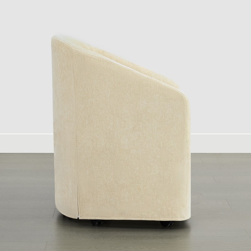 Spruce & Spring Modern Upholstered Dining Chair with Casters & Removable Slipcover