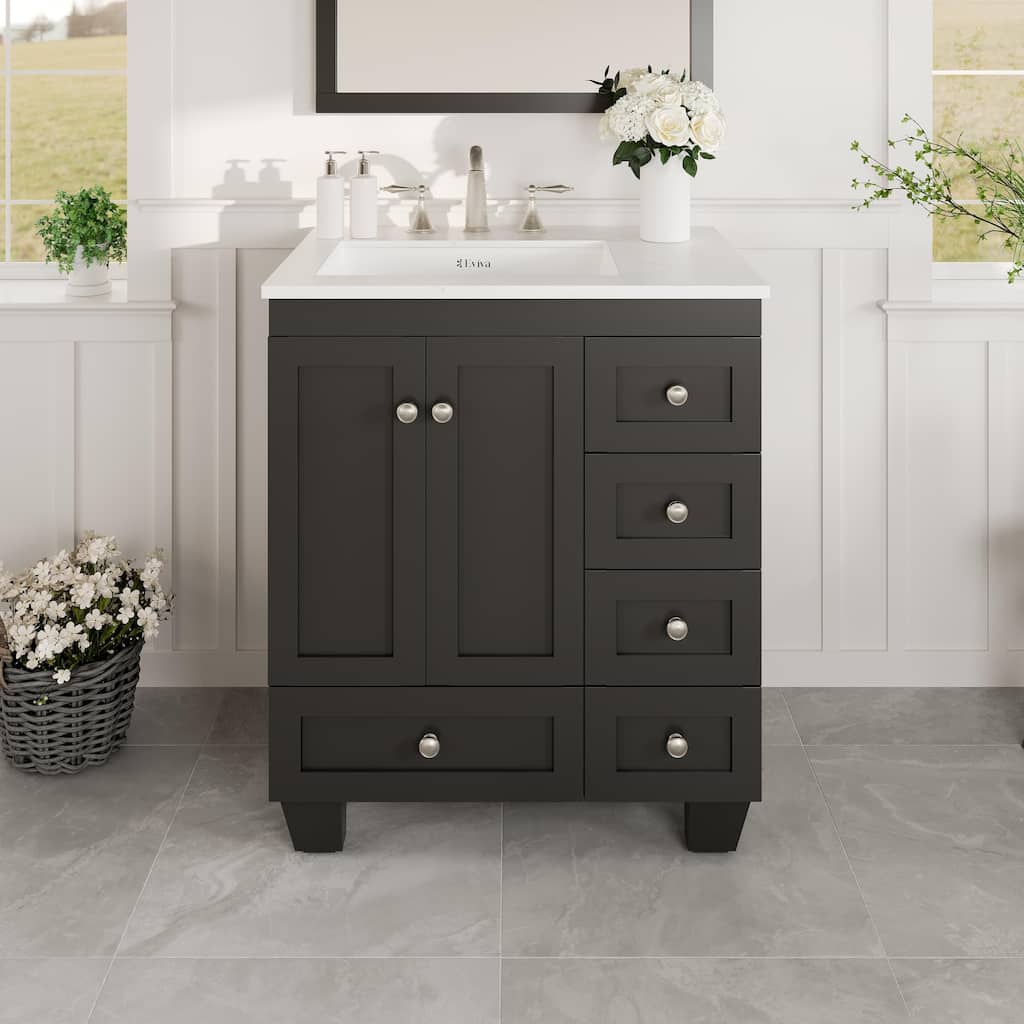 Acclaim 28"W ES Bath Vanity with Carrara Quartz Top and Undermount Sink - 28''