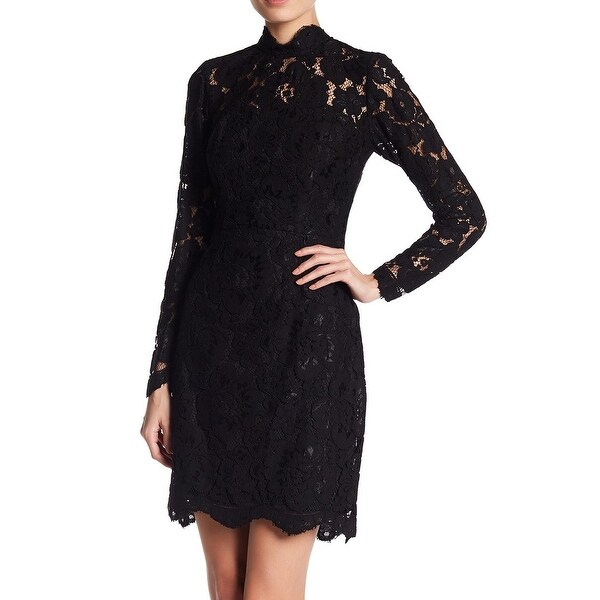 betsey johnson mock neck lace dress