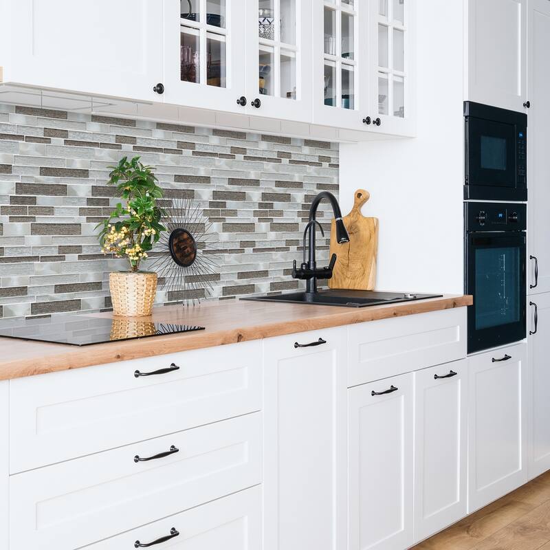 Altair Glena Rectangular Laminated Glass Mosaic Mix Aluminum Wall Tile