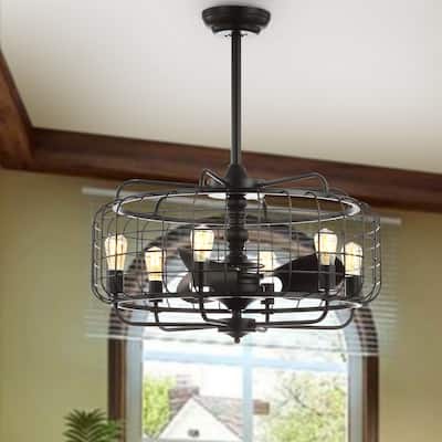 SAFAVIEH Lighting 30-Inch Larsin Ceiling Light Fandelier (with Remote) - 30" W x 30" L x 34.5" H