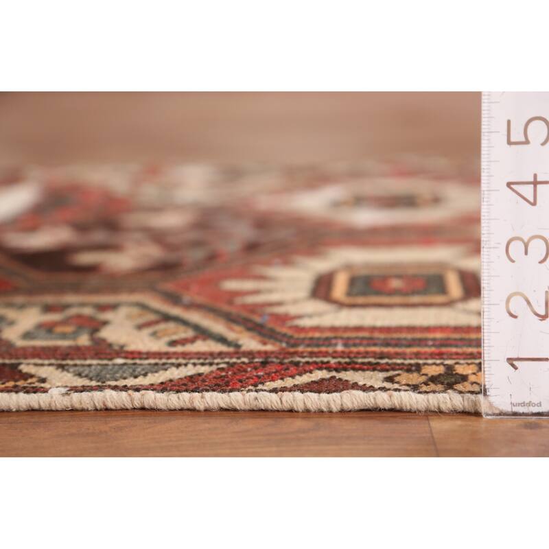 Hand Knotted Oriental 100% Wool Carpet Traditional Geometric Oranges & Rust Bakhtiari Area Rug - 6' 4'' X 3' 3''