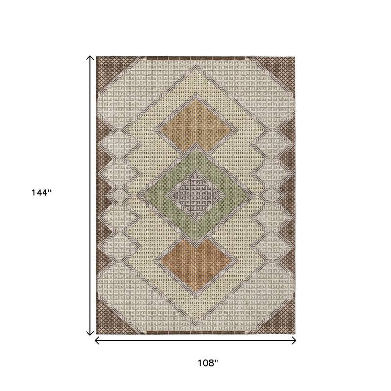 HomeRoots Geometric Transitional Rectangle Outdoor Rug
