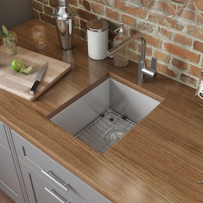 Ruvati 14-inch Undermount 16 Gauge Zero Raduis Bar Prep Kitchen Sink Stainless Steel Single Bowl - RVH7110