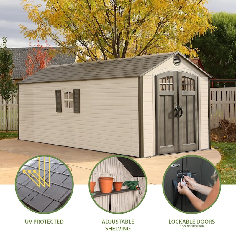 Lifetime 8 Ft. x 20 Ft. Outdoor Storage Shed