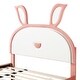preview thumbnail 25 of 55, Versatility Upholstered Kids Bed with Trundle and 3 Drawers, Embedded LED Lights, Rabbit-Shaped Headboard, No Box Spring Needed