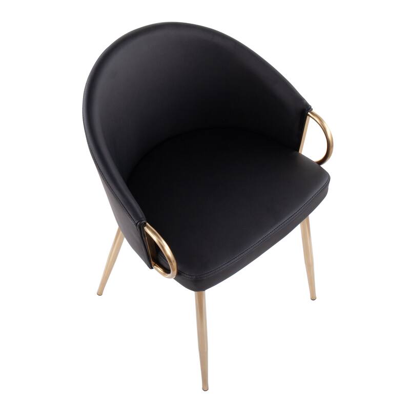 Silver Orchid Battista Glam Gold Upholstered Chair - N/A
