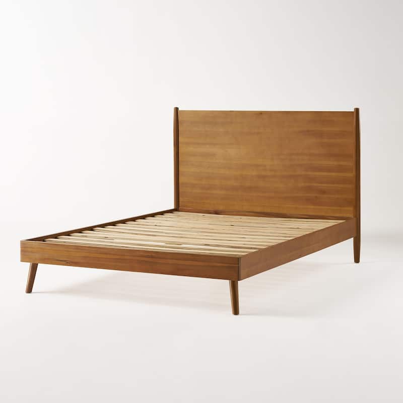 Christopher Knight Home - Rosita Mid-Century Solid Wood Platform Bed with Sleek Splayed Legs