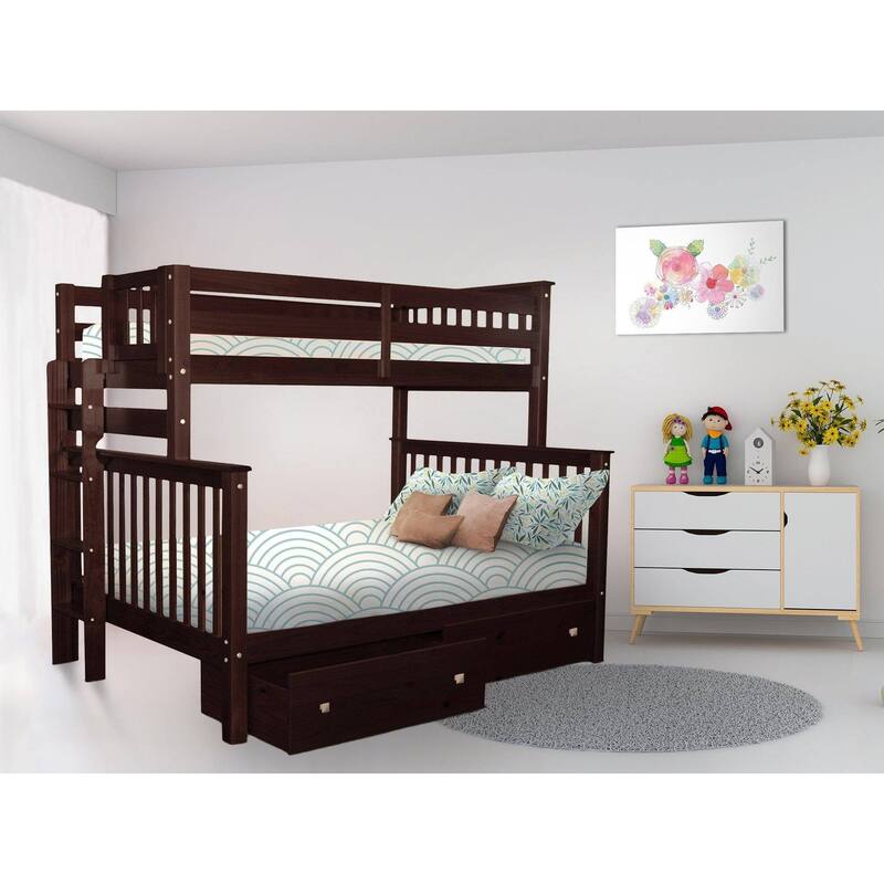 Taylor & Olive Trillium Twin over Full Bunk Bed, 2 Drawers