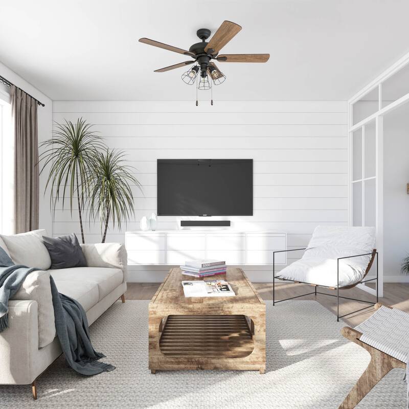 42" Prominence Home Madison County Bronze Industrial Style LED Ceiling Fan with Light, Remote Control