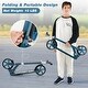 preview thumbnail 7 of 7, Folding Aluminum Alloy Scooter with 3 Adjustable Heights-Blue - 36” x 15.5” x 36”