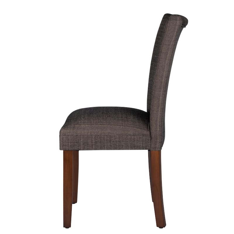 HomePop Elegant Parson Dining Chair -Blue and Brown Damask - N/A