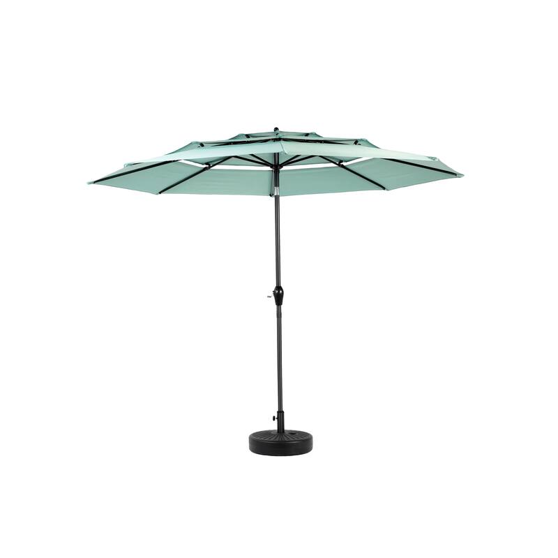 Aluminium 10ft 3 Tier Auto-tilt Umbrella ,Outdoor Patio Umbrella - Market Table Pool Deck Umbrella (Base Not Included)