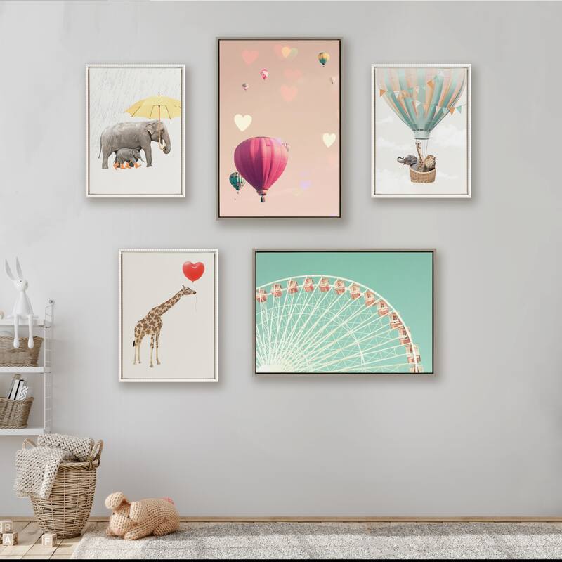 Kate and Laurel Sylvie Beaded Rain Framed Canvas by July Art Prints