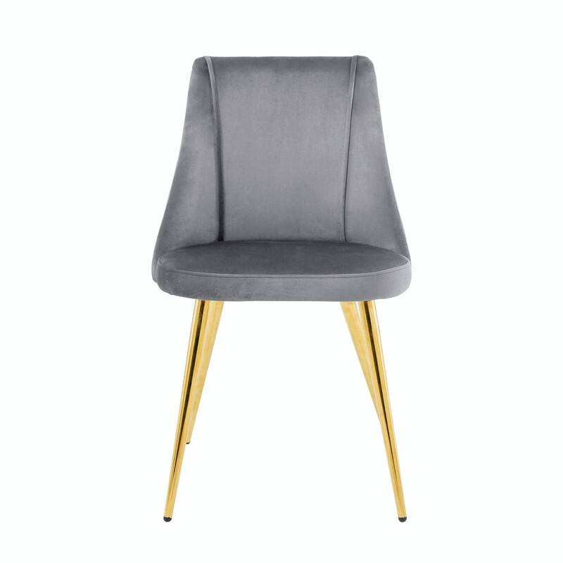 Modern Light Luxury Dining Chairs with Metal Legs-Set of 4
