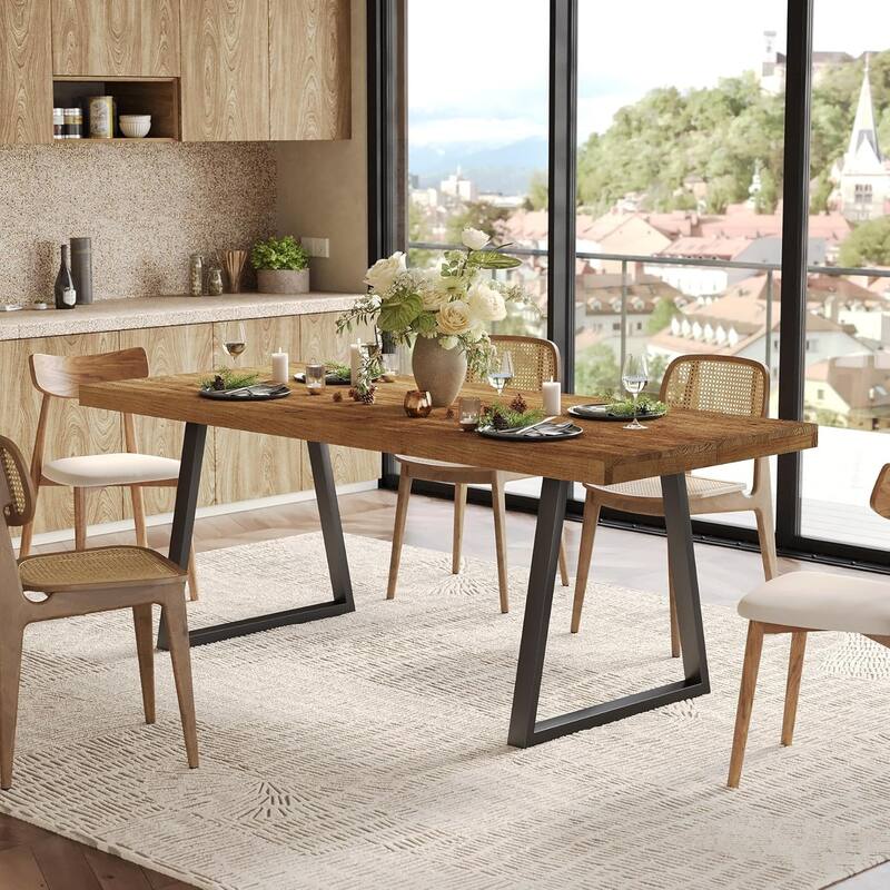 63 inches Industrial Dining Table for 4-6 People for Dining Room