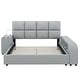 preview thumbnail 21 of 19, Queen Size Upholstered Platform Bed with Multimedia Nightstand and Storage Shelves Storage Bed Frame for Kids Teens Adults
