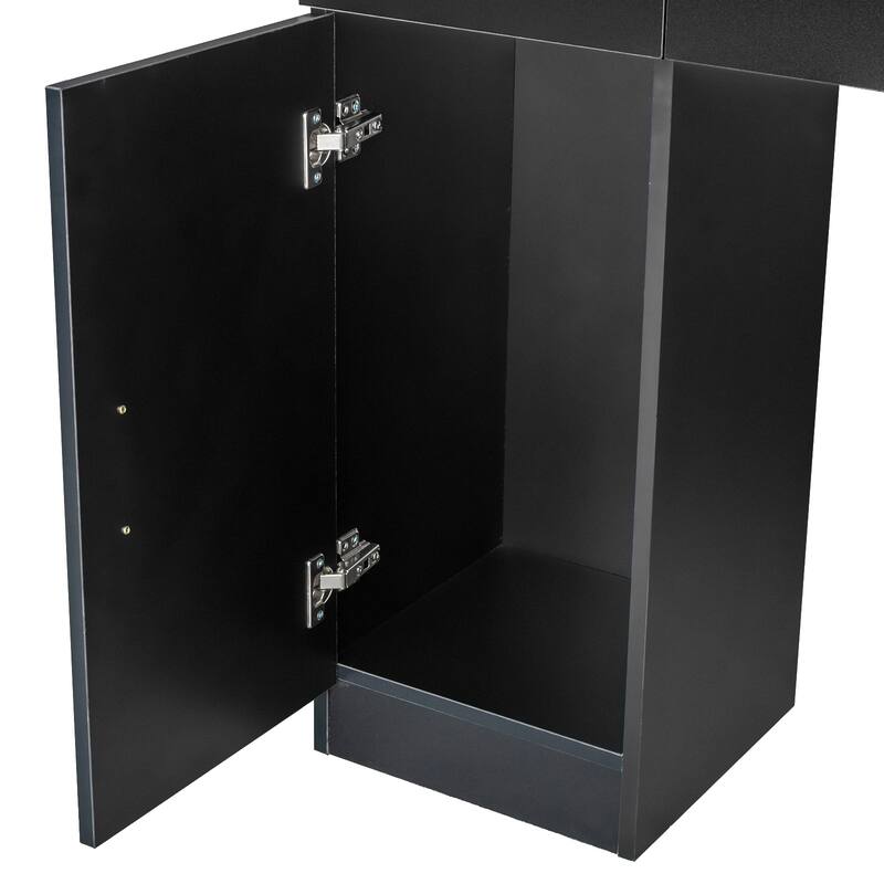 Lock Wall Vertical Beauty Salon Table Black - N/A