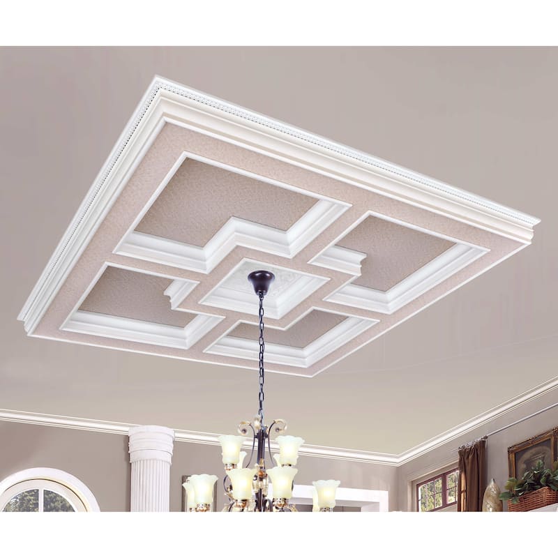 Majestic Tray Ceiling Medallion 72 inches Square - White - White