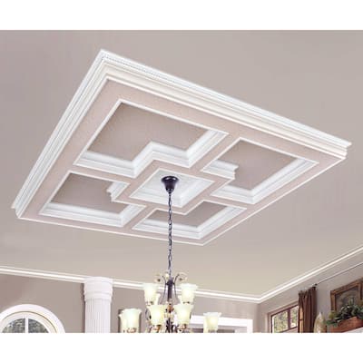 Majestic Tray Ceiling Medallion 72 inches Square - White