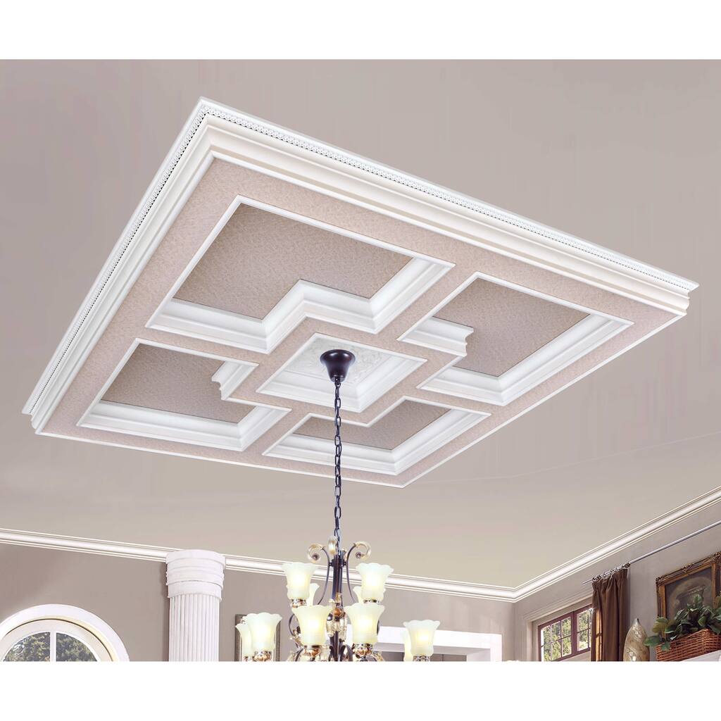 Majestic Tray Ceiling Medallion 72 inches Square - White