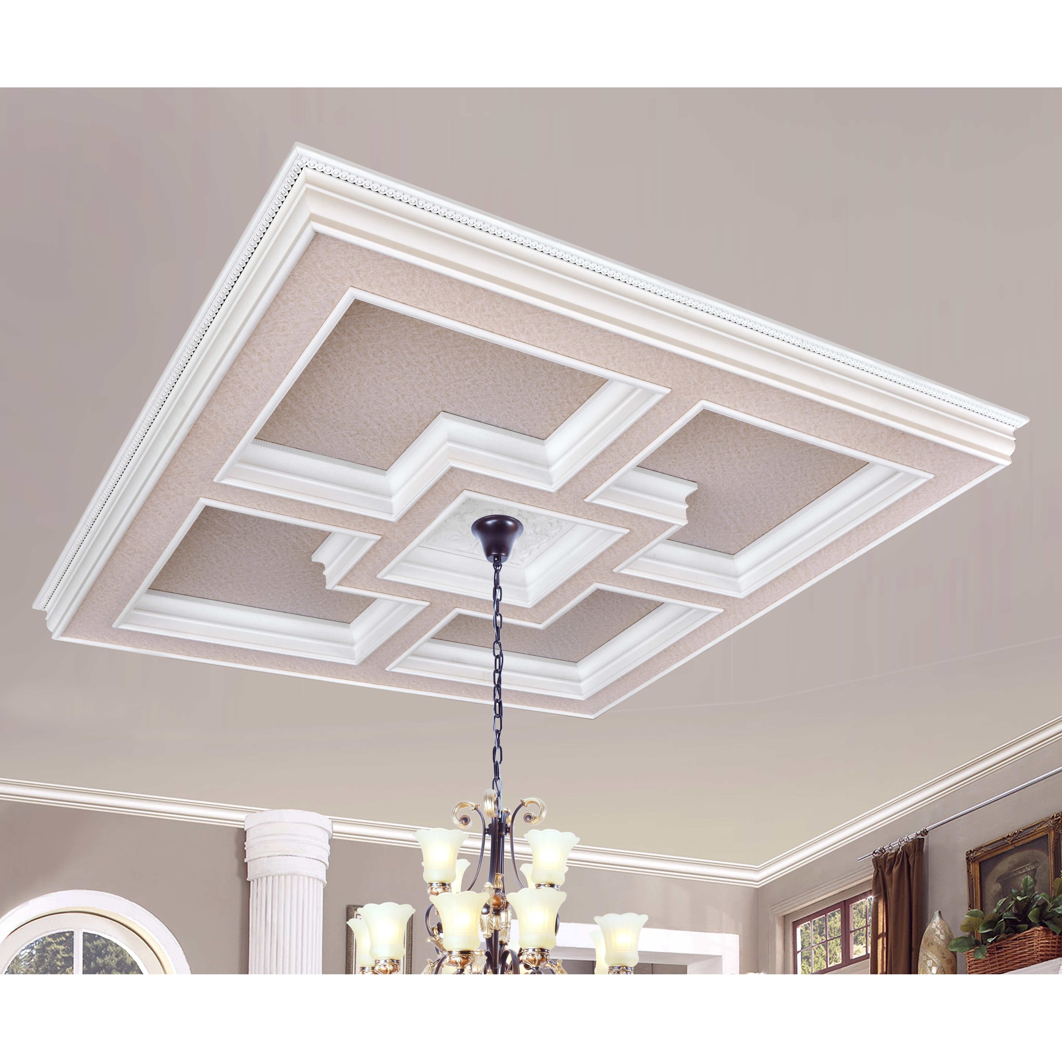 Majestic Tray Ceiling Medallion 72 inches Square - White