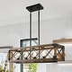 preview thumbnail 16 of 27, LALUZ Farmhouse 5-Light Rectangle Wood Chandelier Rustic Island Lights for Dining Kitchen Island L31.5" x W10" x H10" - 5-Light
