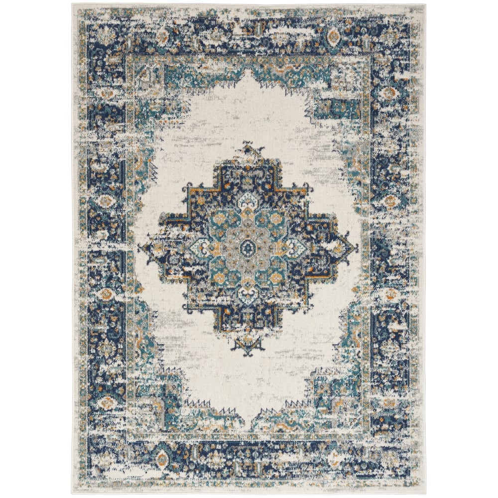 Porch & Den Dobbin Vintage Persian Medallion Farmhouse Area Rug