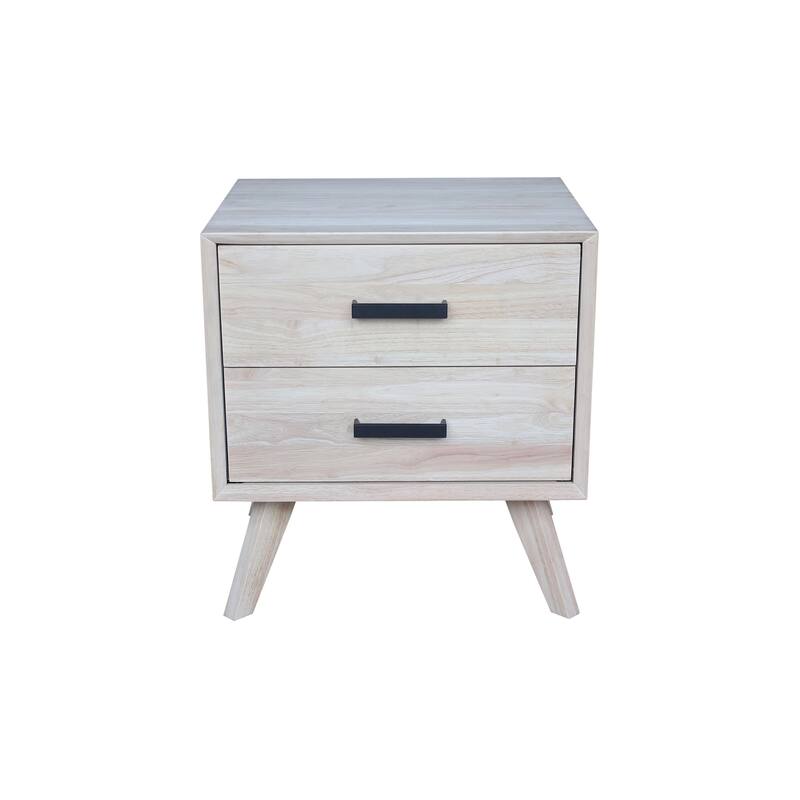 International Concepts Solid Wood 2-Drawer Nightstand, Wide-Body Ready to Finish Bedside Table with 18.5" Wide Drawers - Beige