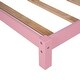 preview thumbnail 8 of 34, Twin Size Solid Wood Platform Bed Frame with Chimney House-shaped Headboard for Kids, Teens, No Box Spring Required Pink - Twin