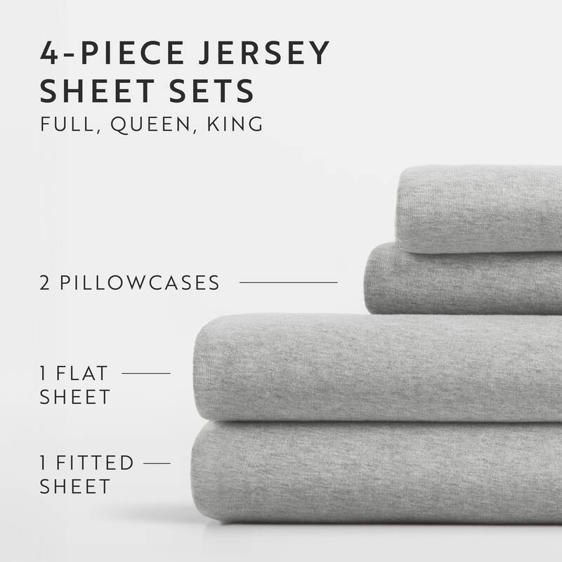 Ultra Soft 4 Piece Cotton Jersey Knit Sheet Set