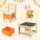 preview thumbnail 3 of 8, Gymax Children Kids Table Chairs Set With Storage Boxes Blackboard