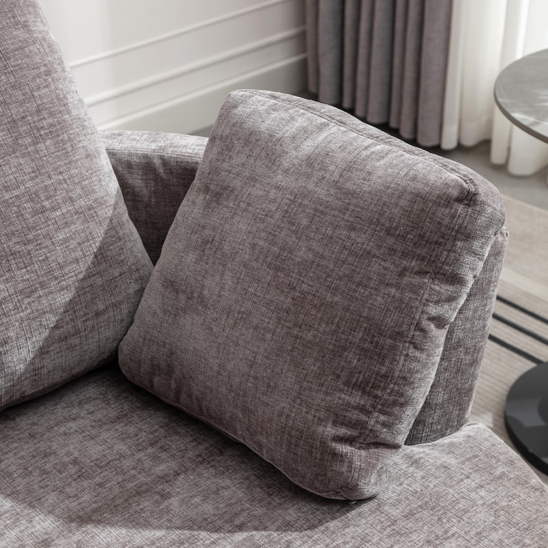 Oversized Round 360° Swivel Lounge Chair with 3 Pillows and 450lb Capacity