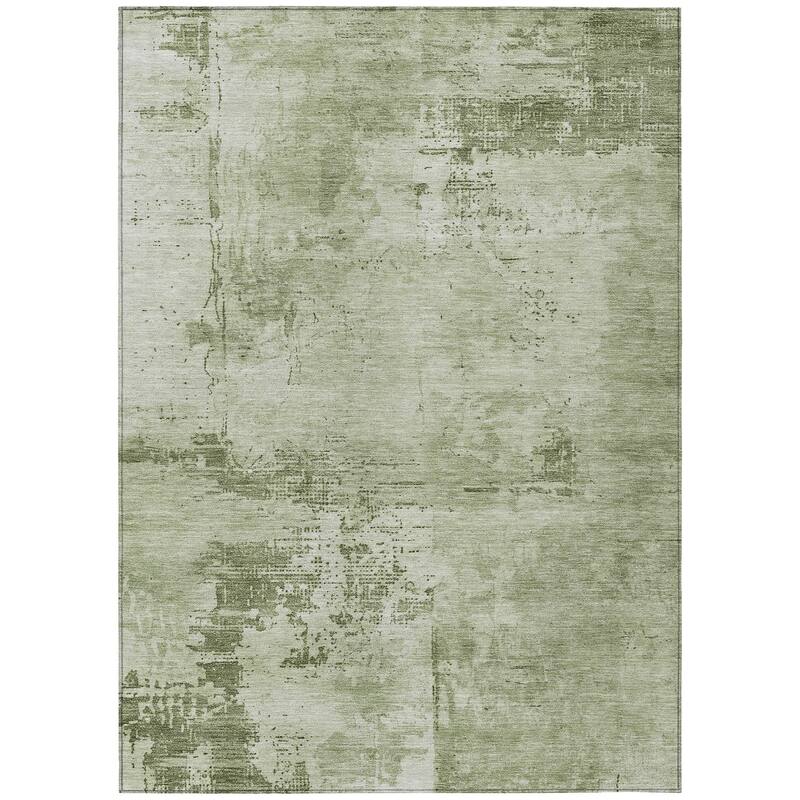 Machine Washable Indoor/ Outdoor Abstract Modern Chantille Rug