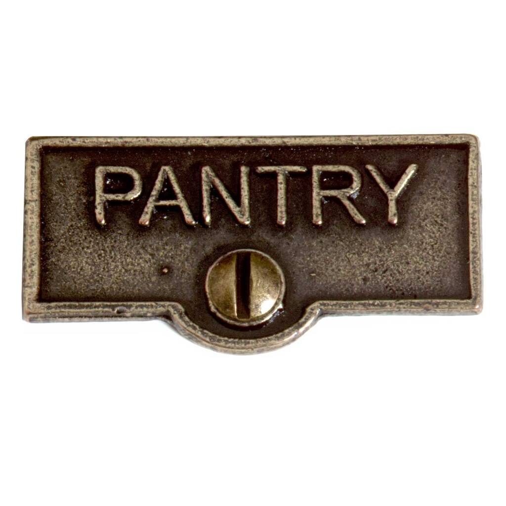Switch Plate Tags PANTRY Name Signs Labels Cast Brass | Renovator's Supply