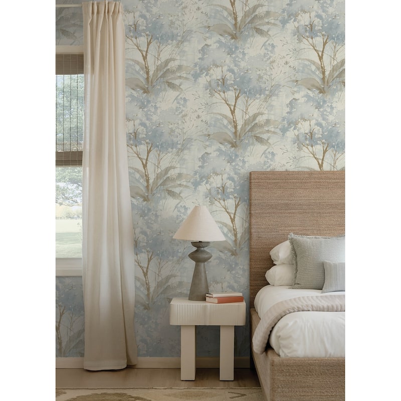 A-Street Prints Mistwood Blue Forest Wallpaper