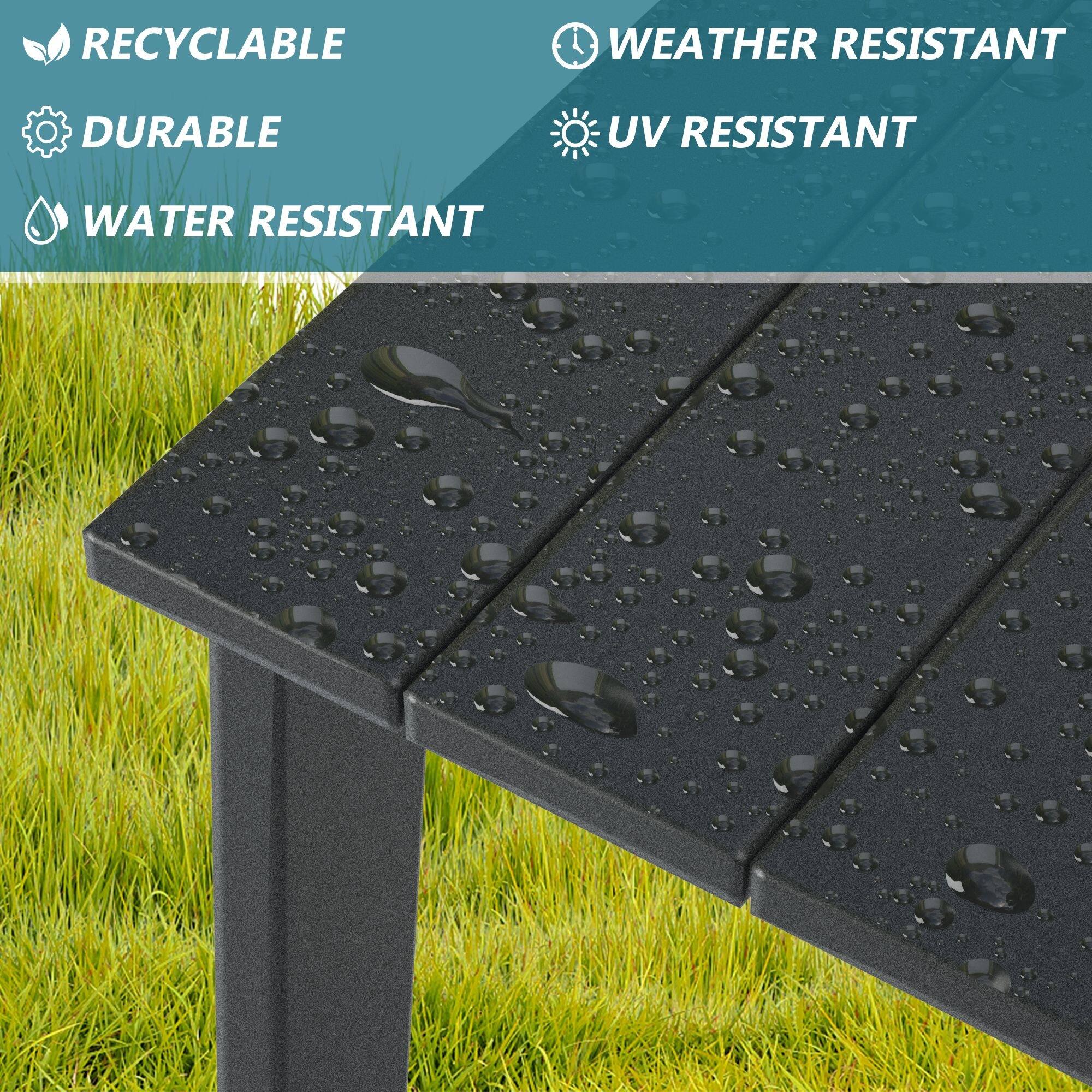 Adirondack Outdoor Side Table, HDPE Plastic End Tables for Patio