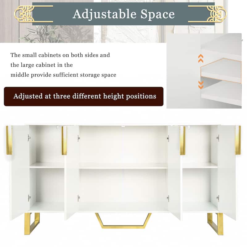 60''W Modern sideboard with Four Doors - N/A