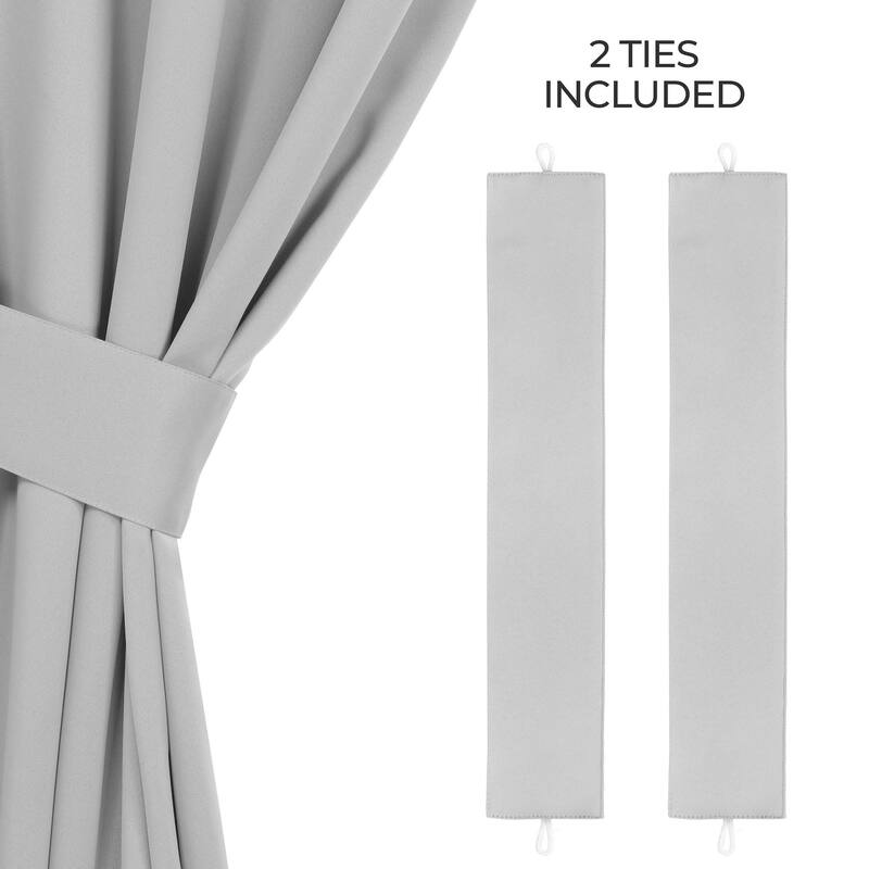 Superior Solid Machine Washable Room Darkening Grommet Blackout Curtains, Set of 2